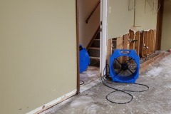 air movers drying out wet stud and sill plates