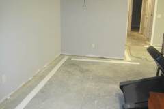 Trim removed from water damage