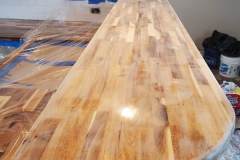 sanding butcher block