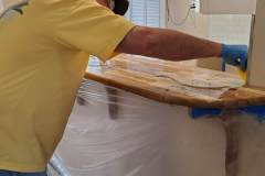 applying  1st layer of epoxy