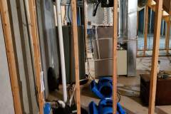 air movers drying out studsfrom water damage
