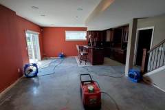 different angle of equipment in use to dry out basement