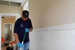cleaning up mess