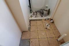 laying tile for bathroom remodel