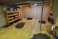water damage - wet carpet tiles removed