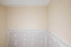 finished exterior wall after water proofing